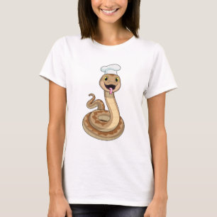 Schlange als Koch mit Koch Hut T-Shirt