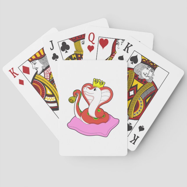 Schlange als König mit Krone Spielkarten (Rückseite)