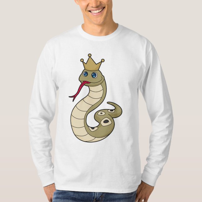 Schlange als König mit Krone T-Shirt (Vorderseite)