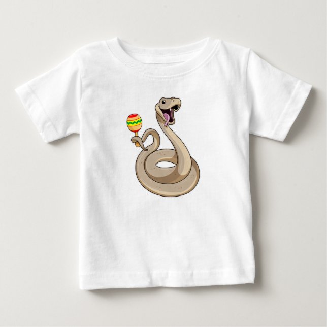 Schlange als Musiker mit Maracas Baby T-shirt (Vorderseite)