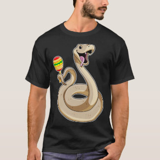 Schlange als Musiker mit Maracas T-Shirt