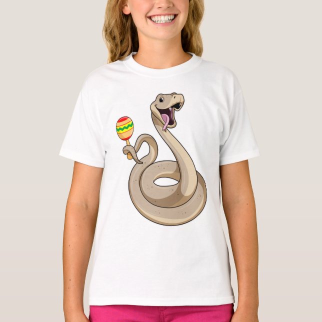 Schlange als Musiker mit Maracas T-Shirt (Vorderseite)