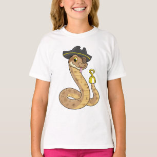 Schlange als Pirate mit Hakenhand und Augenpflaste T-Shirt
