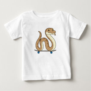 Schlange als Skater mit Skateboard Baby T-shirt