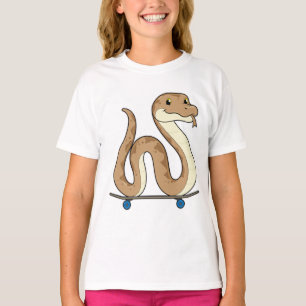Schlange als Skater mit Skateboard T-Shirt