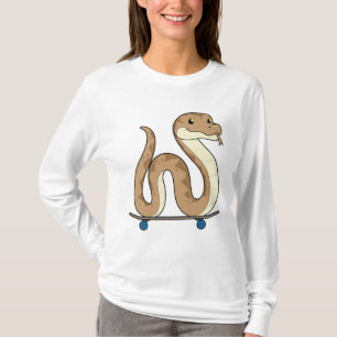 Schlange als Skater mit Skateboard T-Shirt