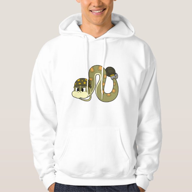 Schlange als Soldat mit Waffen Hoodie (Vorderseite)
