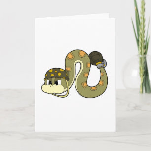 Schlange als Soldat mit Waffen Karte