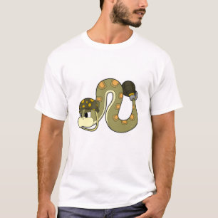 Schlange als Soldat mit Waffen T-Shirt