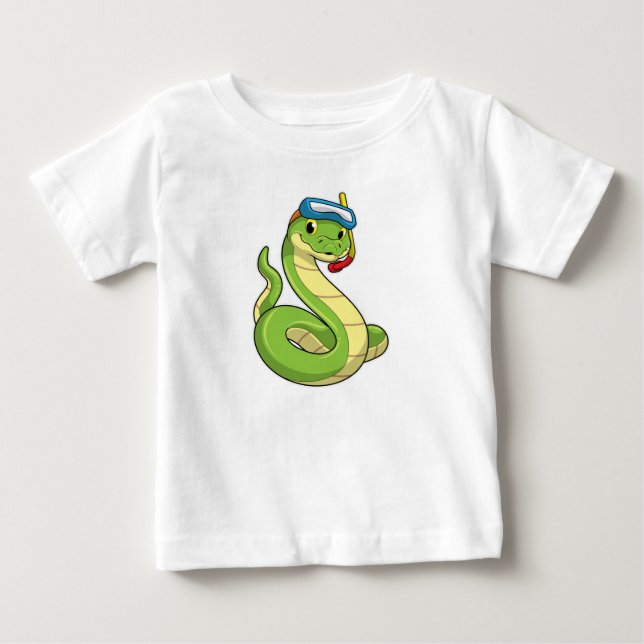 Schlange als Taucher Schnorchel Baby T-shirt (Vorderseite)