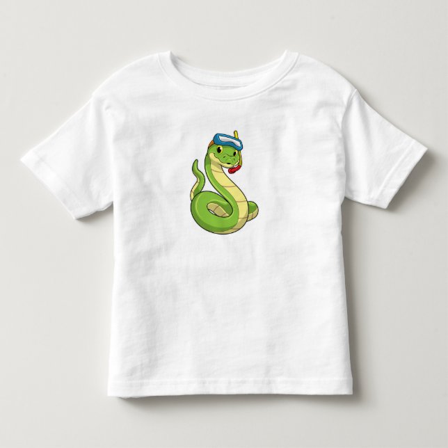 Schlange als Taucher Schnorchel Kleinkind T-shirt (Vorderseite)
