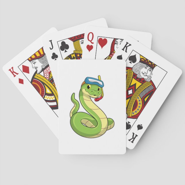 Schlange als Taucher Schnorchel Spielkarten (Rückseite)