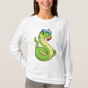 Schlange als Taucher Schnorchel T-Shirt