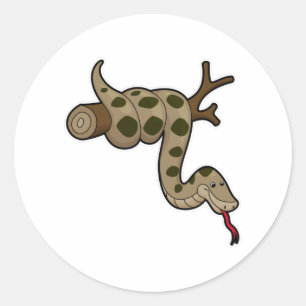 Schlange an Zweigstelle Runder Aufkleber