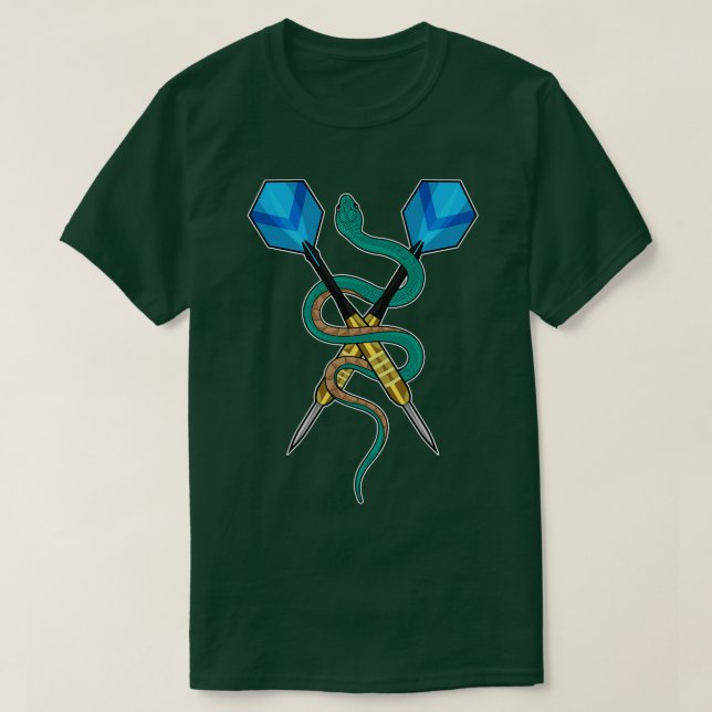Schlange bei Darts mit Dart (1) T-Shirt (Design vorne)