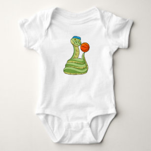 Schlange beim Basketball Sport Baby Strampler
