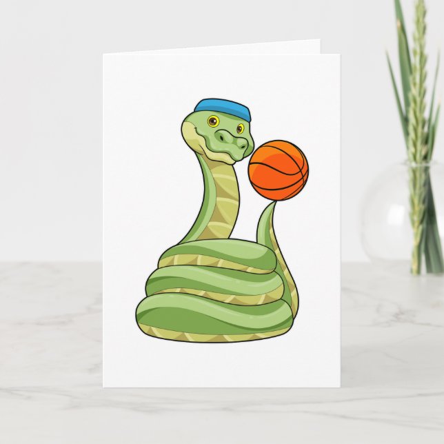 Schlange beim Basketball Sport Karte (Vorderseite)