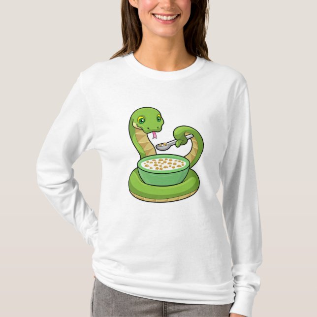 Schlange beim Essen mit Muesli T-Shirt (Vorderseite)