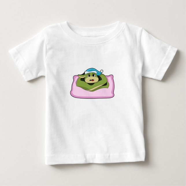 Schlange beim Schlafen mit Nachtkappe Baby T-shirt (Vorderseite)