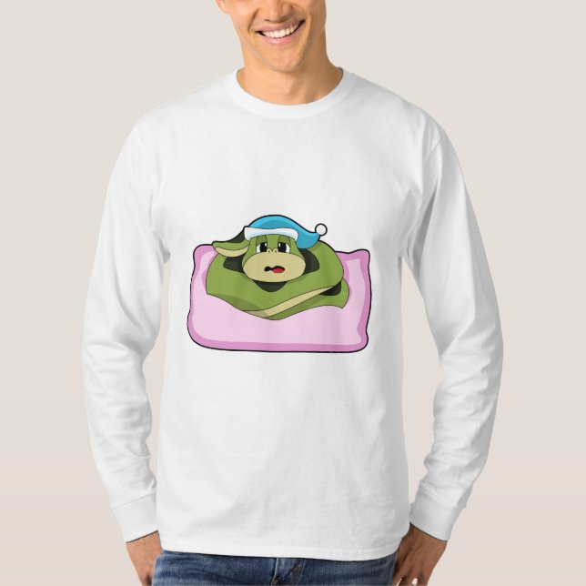 Schlange beim Schlafen mit Nachtkappe T-Shirt (Vorderseite)
