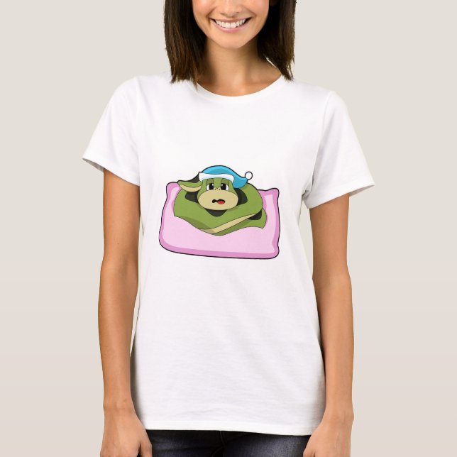 Schlange beim Schlafen mit Nachtkappe T-Shirt (Vorderseite)