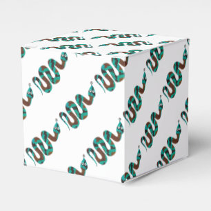 Schlange Braun und Aquamarine Print-Silhouette Geschenkschachtel