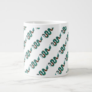 Schlange Braun und Aquamarine Silhouette Jumbo-Tasse