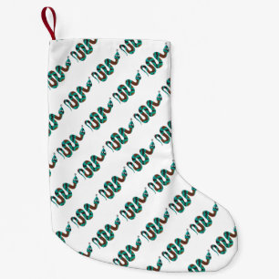 Schlange Braun und Aquamarine Silhouette Kleiner Weihnachtsstrumpf