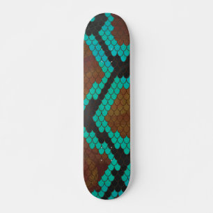 Schlange Brown und Aquamarine Printwerbung Skateboard