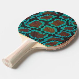 Schlange Brown und Aquamarine Printwerbung Tischtennis Schläger
