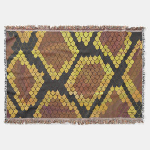 Schlange Brown und Gold Print Decke