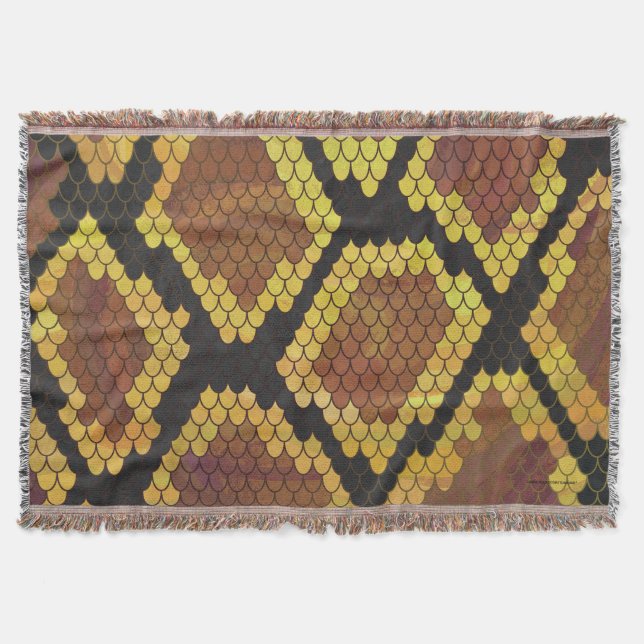 Schlange Brown und Gold Print Decke (Vorderseite)