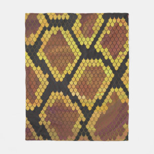 Schlange Brown und Gold Print Fleecedecke