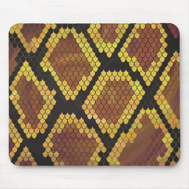 Schlange Brown und Gold Print Mousepad (Vorne)