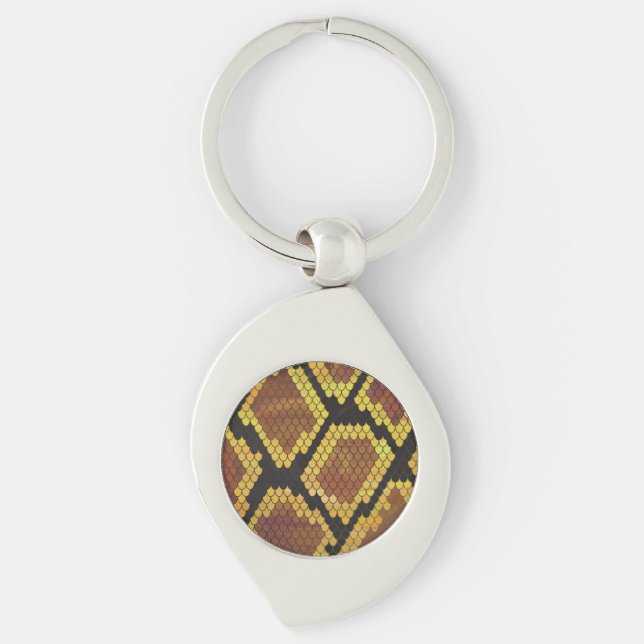 Schlange Brown und Gold Print Schlüsselanhänger (Vorderseite)