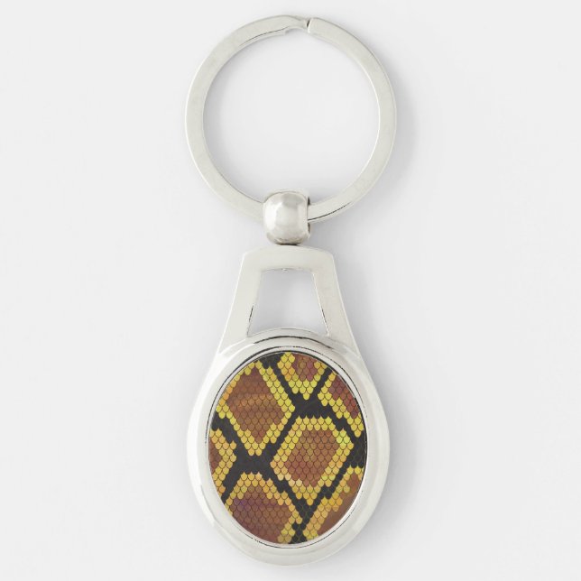 Schlange Brown und Gold Print Schlüsselanhänger (Vorderseite)
