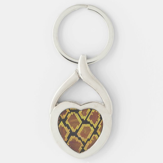 Schlange Brown und Gold Print Schlüsselanhänger (Vorderseite)