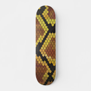 Schlange Brown und Gold Print Skateboard
