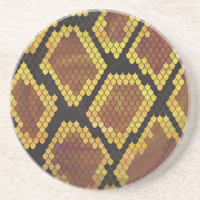 Schlange Brown und Gold Print Untersetzer (Vorne)