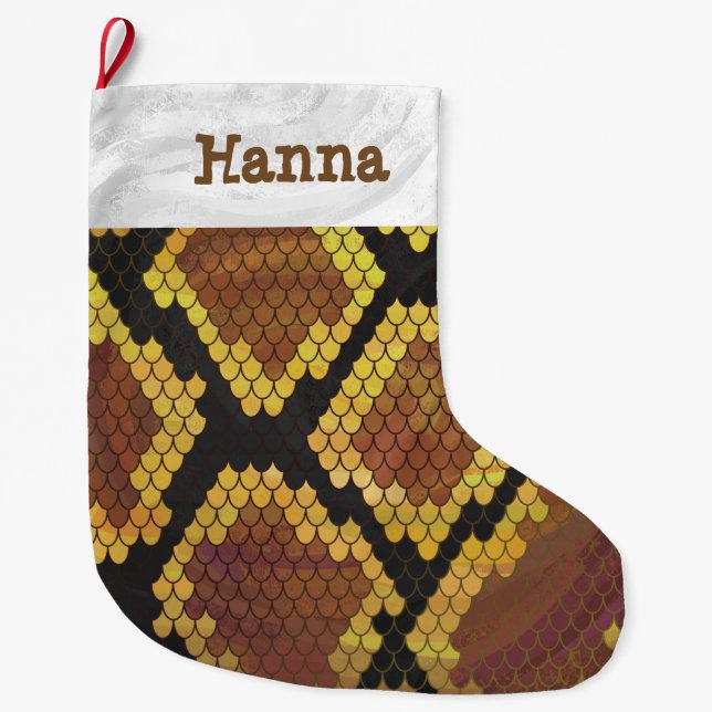 Schlange Brown und Golddruck Großer Weihnachtsstrumpf (Vorderseite)