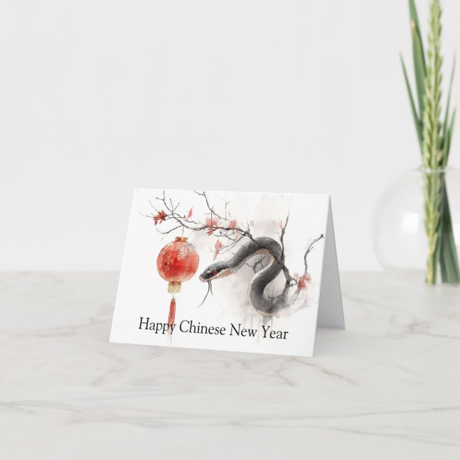 Schlange des orientalischen chinesischen Neujahrs Karte (Vorderseite)