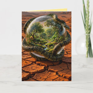 Schlange & die Sphäre von Eden Surrealer Traumland Dankeskarte