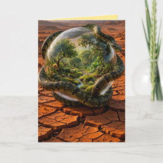Schlange & die Sphäre von Eden Surrealer Traumland Dankeskarte