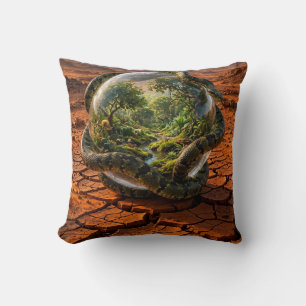 Schlange & die Sphäre von Eden Surrealer Traumland Kissen