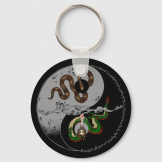 Schlange/Drachensying/Yang-Symbol Runder Schlüssel Schlüsselanhänger