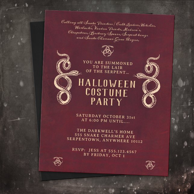 Schlange Erwachsene Halloween-Party Burgundy Flyer (Von Creator hochgeladen)