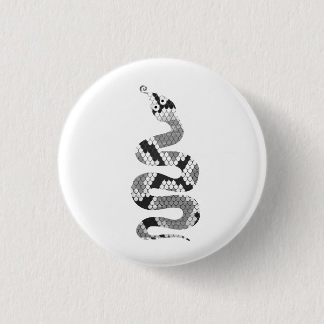 Schlange Grau und leicht Grau Silhouette Button (Vorderseite)