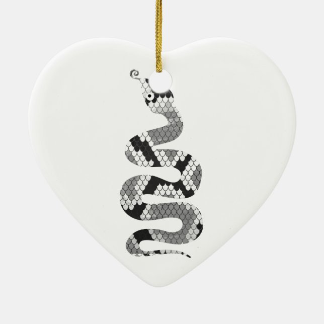 Schlange Grau und leicht Grau Silhouette Keramik Ornament (Hinten)