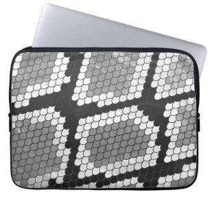 Schlange Grau, Weiß und Schwarz Laptopschutzhülle