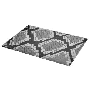 Schlange Grau, Weiß und Schwarz Schneidebrett